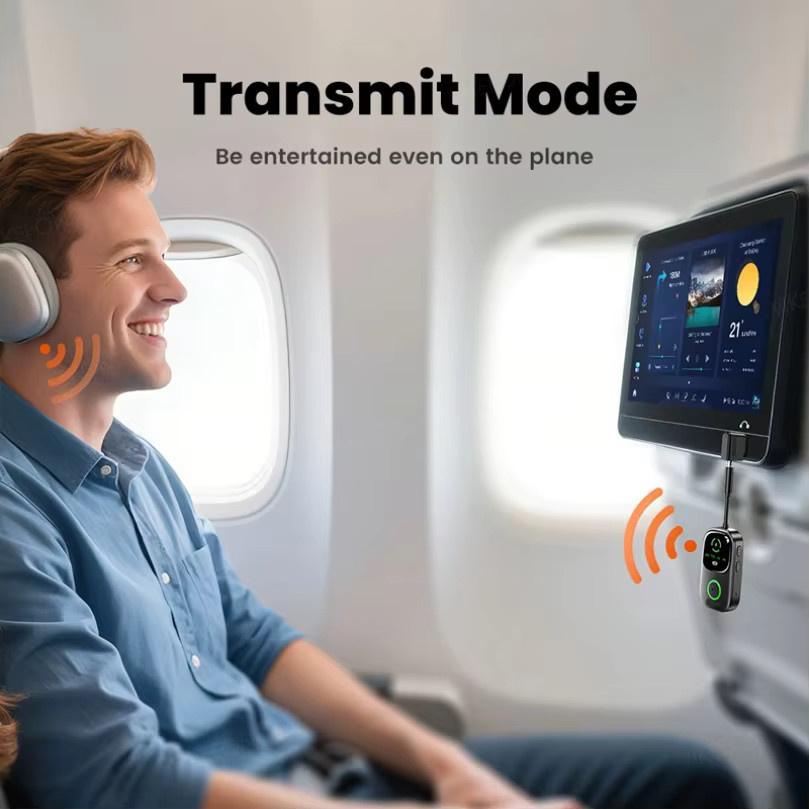 VIKEFON Bluetooth 5.4 Audio-Empfänger-Sender 2-in-1-Adapter in Schwarz mit 3,5 mm Klinkenanschluss für TV, Kopfhörer und Auto - Bild 2