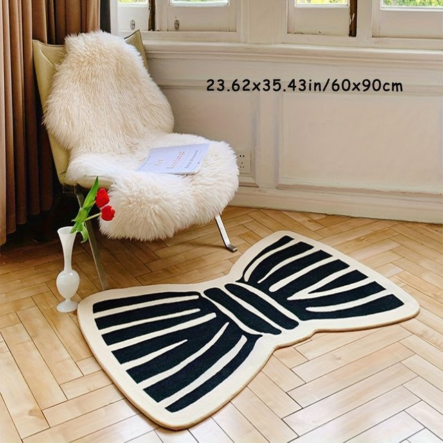 VIKAMA Bogenförmiger Teppich im Koreanischen Stil, weich und wasserabsorbierend, rutschfeste Bodenmatte für Wohnzimmer und Schlafzimmer - Bild 1