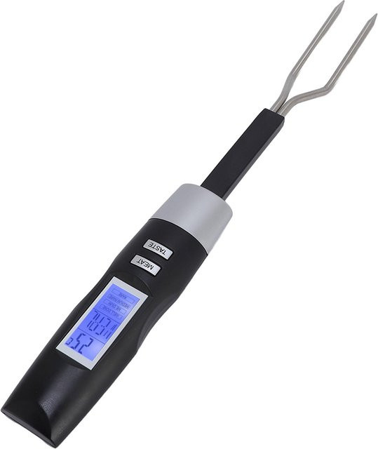 Koogeelife Digitales Fleischthermometer in Form einer Gabel, IP67 Wasserdicht, Edelstahl, Schwarz - Bild 1