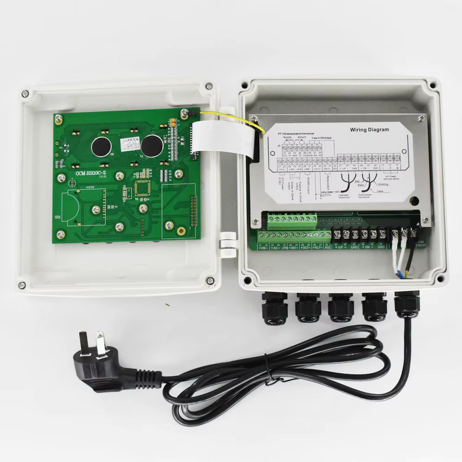 AERMANDA TUF-2000SW Ultraschall-Durchflussmesser Wandmontiert Digitaler Wasserdurchflussmesser mit RS485 Klemmsensor in Weiß - Bild 4
