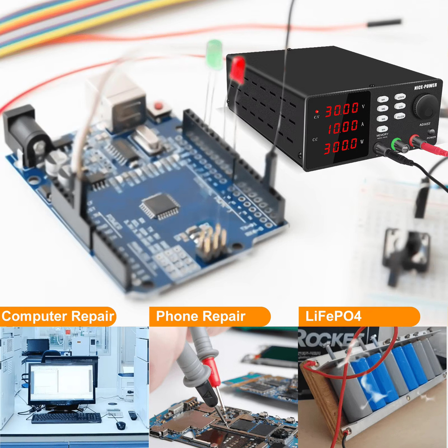 KUAIQU Programmierbares DC Netzteil 300V Schwarz mit M1-M4 Speicherfunktionen und schnellem Ausgang für die Laborreparatur - Bild 6