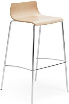 Leyform My Stool Barhocker aus Buche und Stahl, stapelbar, 3er Set, Farbe Buche Natur, B: 47 cm, T: 51 cm, H: 74 cm - Bild 1