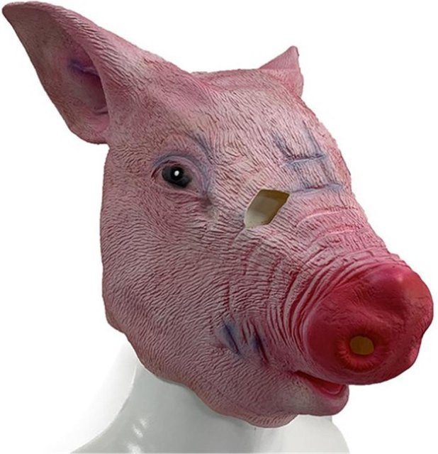 CrimsonCraft Schwein Kopf Maske, Cartoon Latex, Pink, Kostüm Requisite - Bild 1