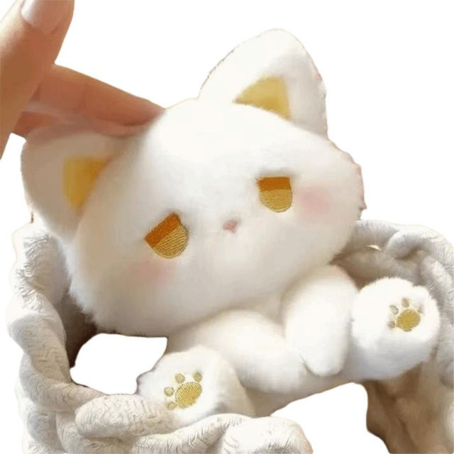 Yiran toy Emo Traurig Niedlich Katze Plüschtier, Weiß - Bild 1