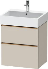 Duravit Waschtischunterschrank D-Neo Wandhängend in Beige/Weiß mit 1 Tür und 1 Auszug, B/T/H: 58,4 x 44,2 x 62,5 cm - Bild 1