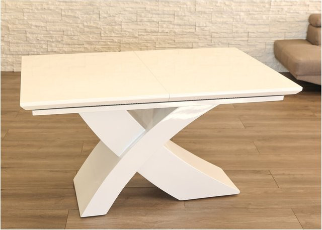 Sedex Nolana Esstisch aus MDF-Holz weiß, ausziehbar, B/T: 200-240 x 100 cm - Bild 1