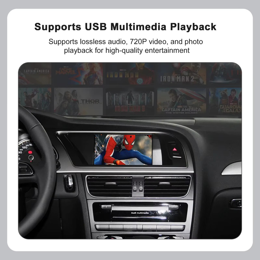 REEIIO Drahtloses CarPlay und Android Auto Interface für Audi A4 A5 S4 S5 RS4 RS5 und Q5 (2008–2015) mit 3G MMI-System und Mirror Link Unterstützung - Bild 5