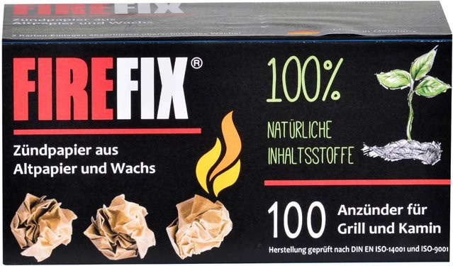 Firefix Anzündpapier aus Altpapier und Wachs, 100 Stück - Bild 1