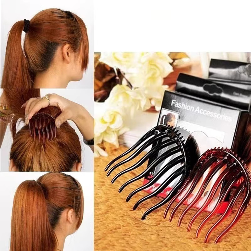 2er-Set Pferdeschwanz-Kamm mit Volumen-Haarkissen, Unisex - Bild 3