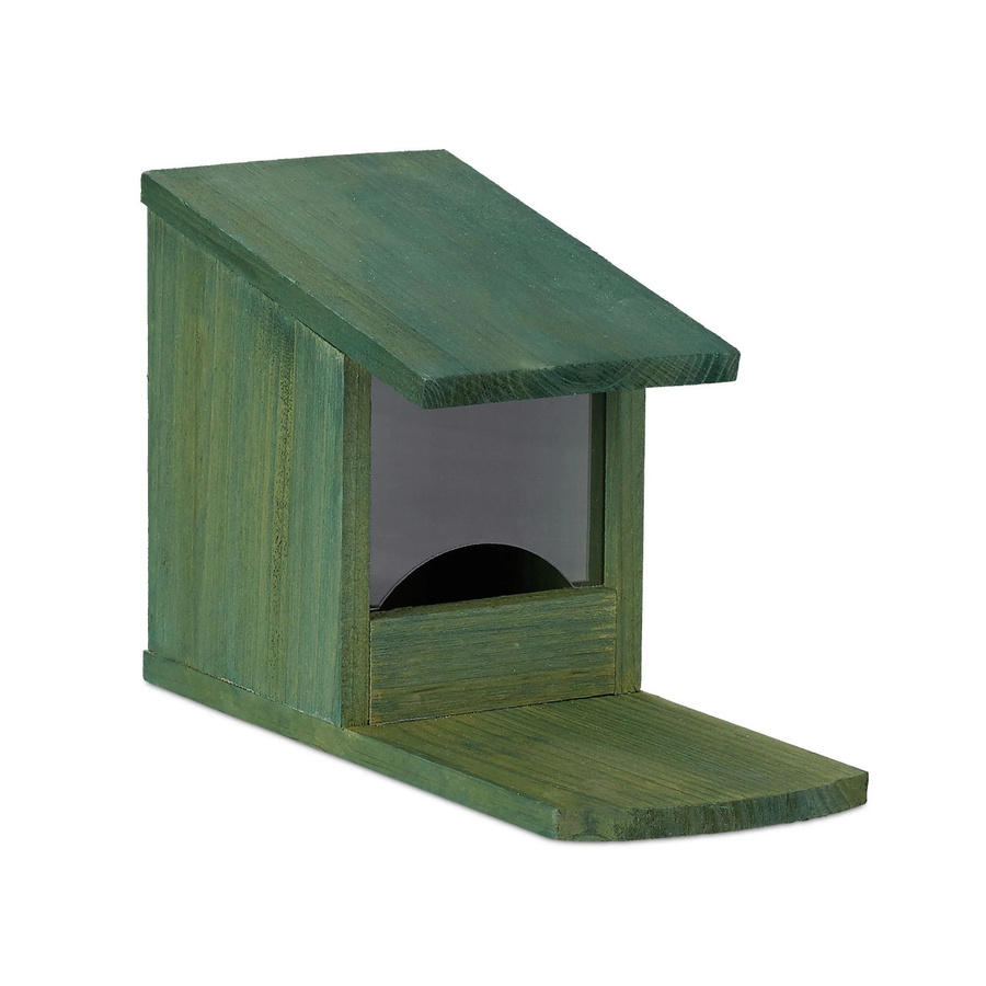 Relaxdays Eichhörnchen Futterhaus aus Tannenholz und Kunststoff in Dunkelgrün, H x B x T: 25 x 17,5 x 12 cm - Bild 2