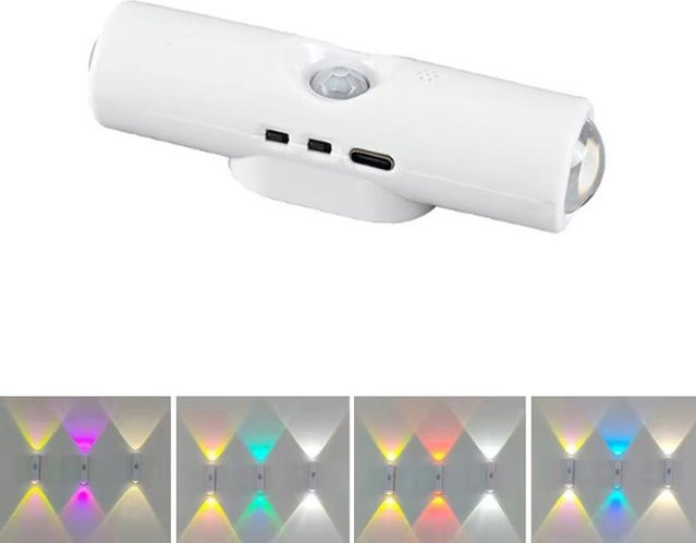 Meiteai-Home Wiederaufladbares LED Nachtlicht mit Bewegungssensor und RGB-Farbverlauf als magnetische Wandleuchte in Multicolor für Schlafzimmer, Badezimmer, Schrank und Garten - Bild 1