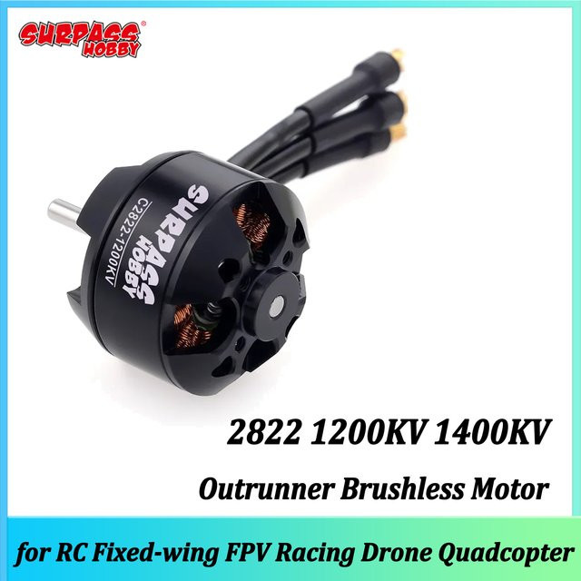 SURPASS HOBBY 2822 1200KV/1400KV 14 Pole Outrunner Bürstenloser Motor, Metall, Schwarz - Bild 1