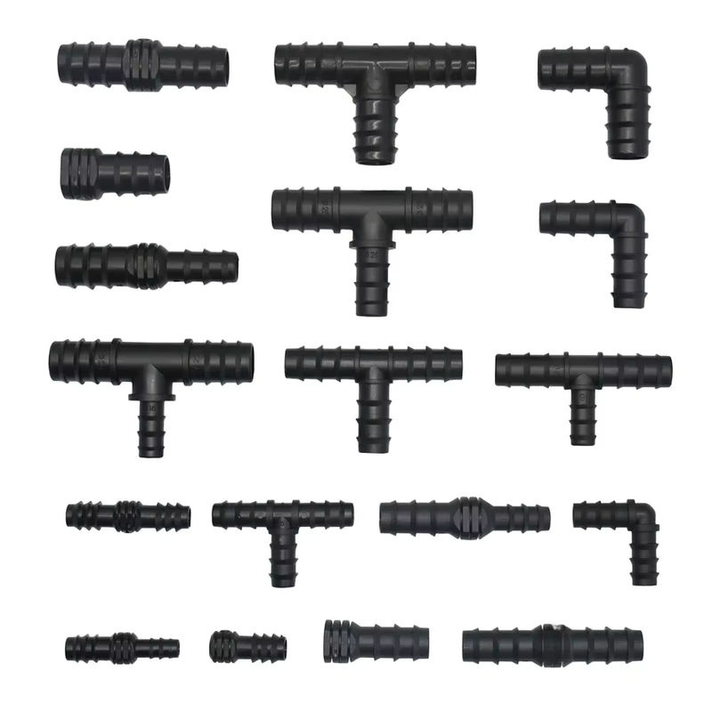 XGYN Kunststoff Schlauchtüllen-Set für Tropfbewässerung mit T-Stücken, Winkeln, Kreuzen und Reduzierkupplungen für PE-Rohre in 16 mm, 20 mm und 25 mm - Bild 3