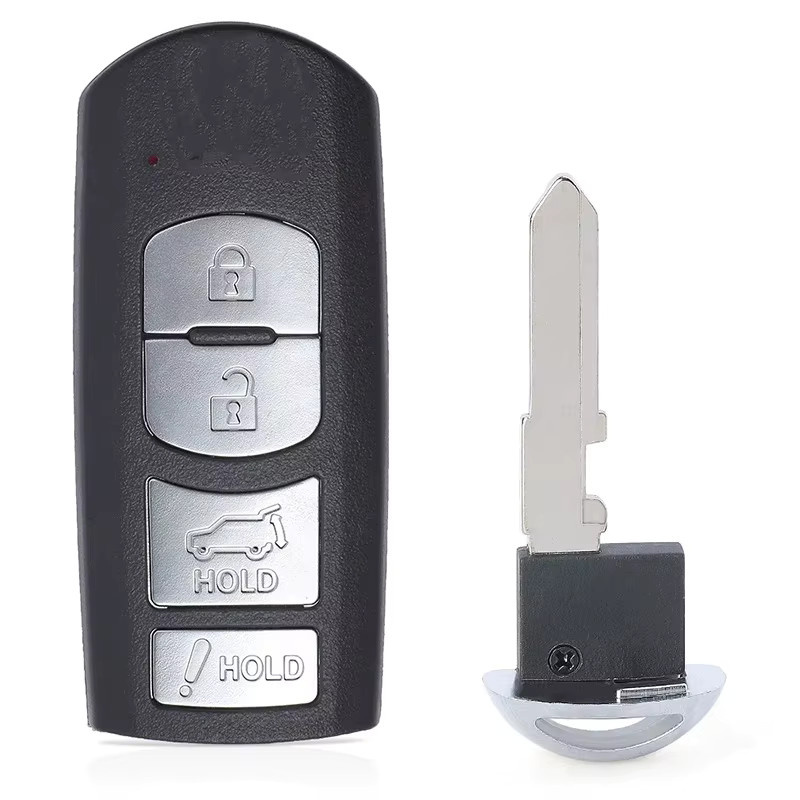 KEYECU Smart Remote Auto Schlüsselanhänger für Mazda CX-7 CX-9 2007 2008 2009, 4 Tasten, 434 MHz / 315 MHz, Schwarz, BGBX1T458SKE11A01 SKE11B-01 - Bild 2