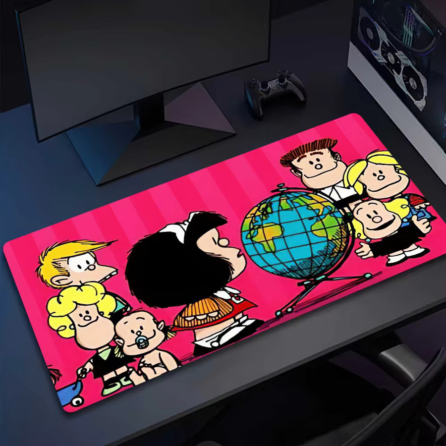 Großes Mousepad Mafalda Cartoon Design rutschfest und verdickt für Büro, Gaming und Studium, Mehrfarbig - Bild 5