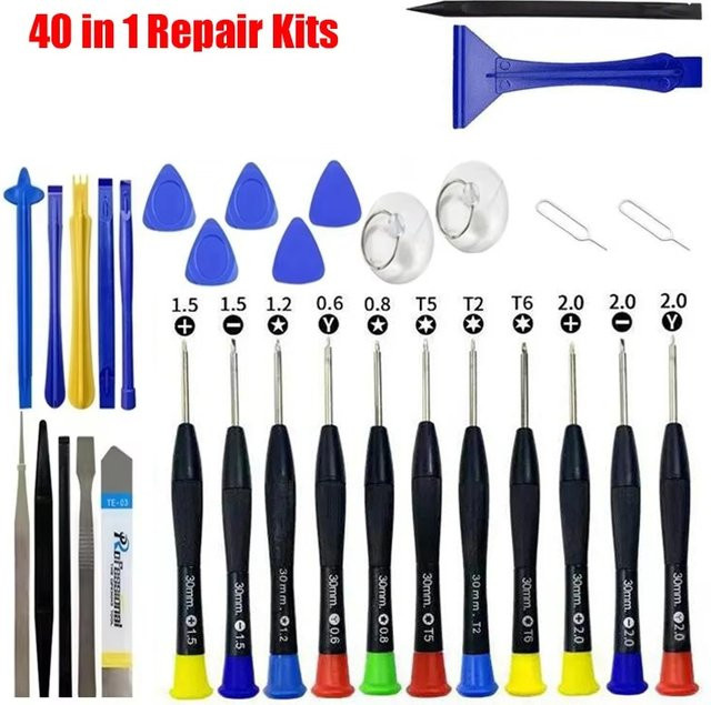 Mrgabwte 40-in-1 Handy-Reparatur-Werkzeug-Set in Multicolour für iPhone, Xiaomi und Huawei - Bild 1