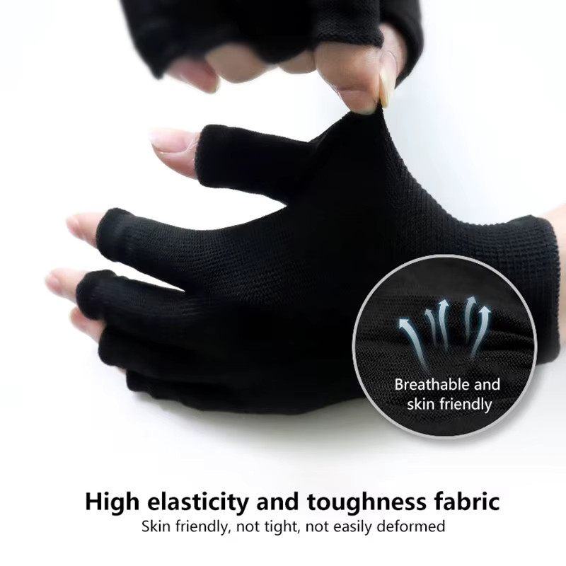 KuZHEN Nagelhandschuhe, fingerlos, Anti-UV, Unisex - Bild 5