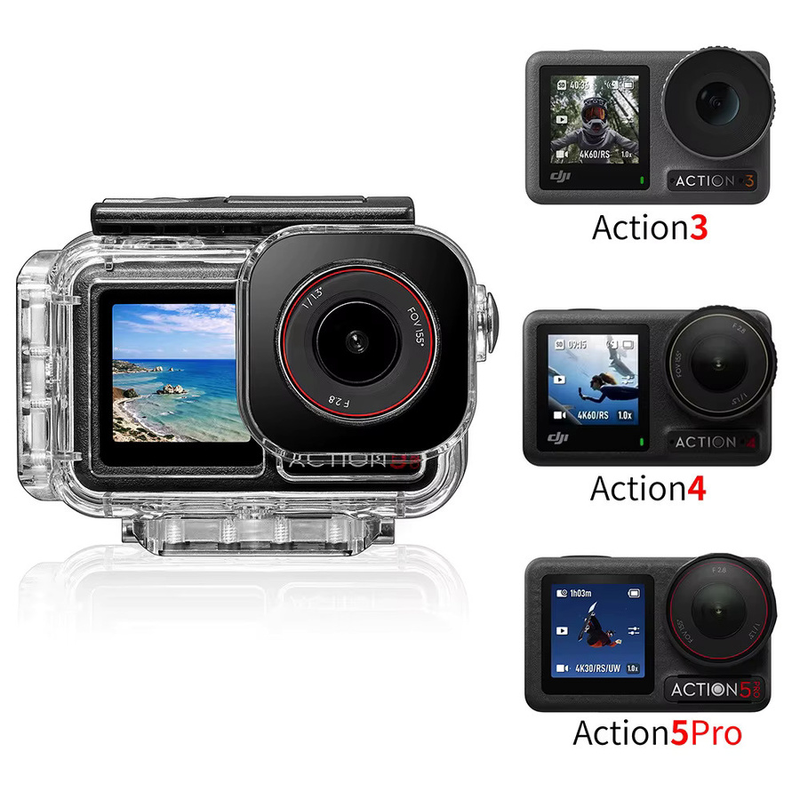 DJI OSMO Action 6 Unterwassergehäuse mit Tauchfilter, wasserdichtes Gehäuse für DJI Action 5 und Action 4, transparent - Bild 3