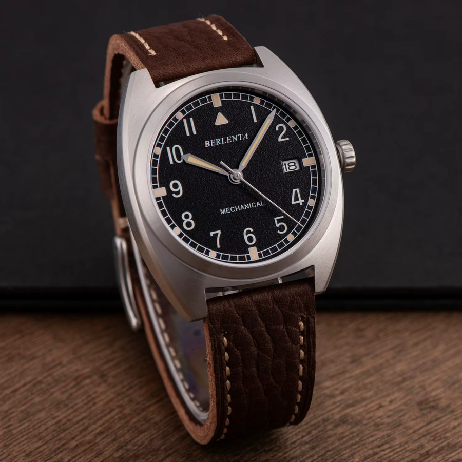 BERLENTA Armbanduhr, Automatik, Edelstahl, Schwarz, Herren - Bild 2