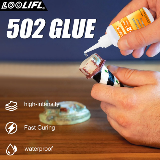 LOOLIFL Universalkleber 502 Cyanacrylat, transparenter Mehrzweck-Reparaturkleber für DIY-Handwerk - Bild 1