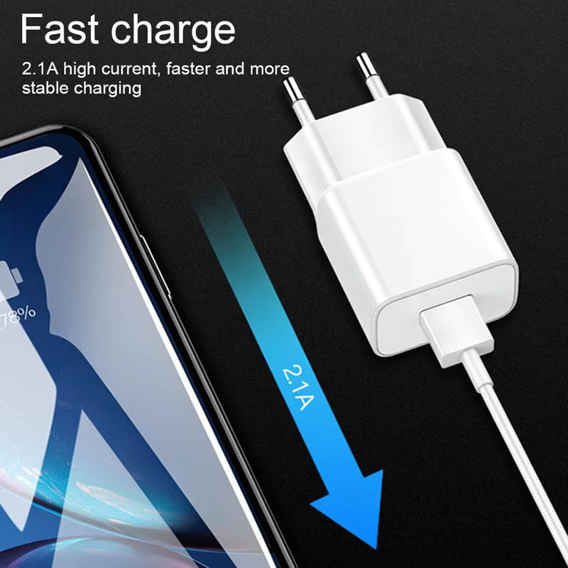 VIKEFON USB-C Schnellladeadapter mit 1m Datenkabel in Weiß für Samsung, Xiaomi und LG - Bild 2
