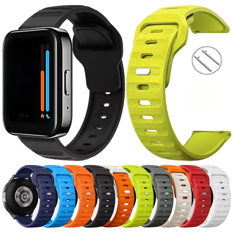 Realme Uhrenarmband Silikon, 22mm, 20mm, Schwarz, Unisex - Bild 4