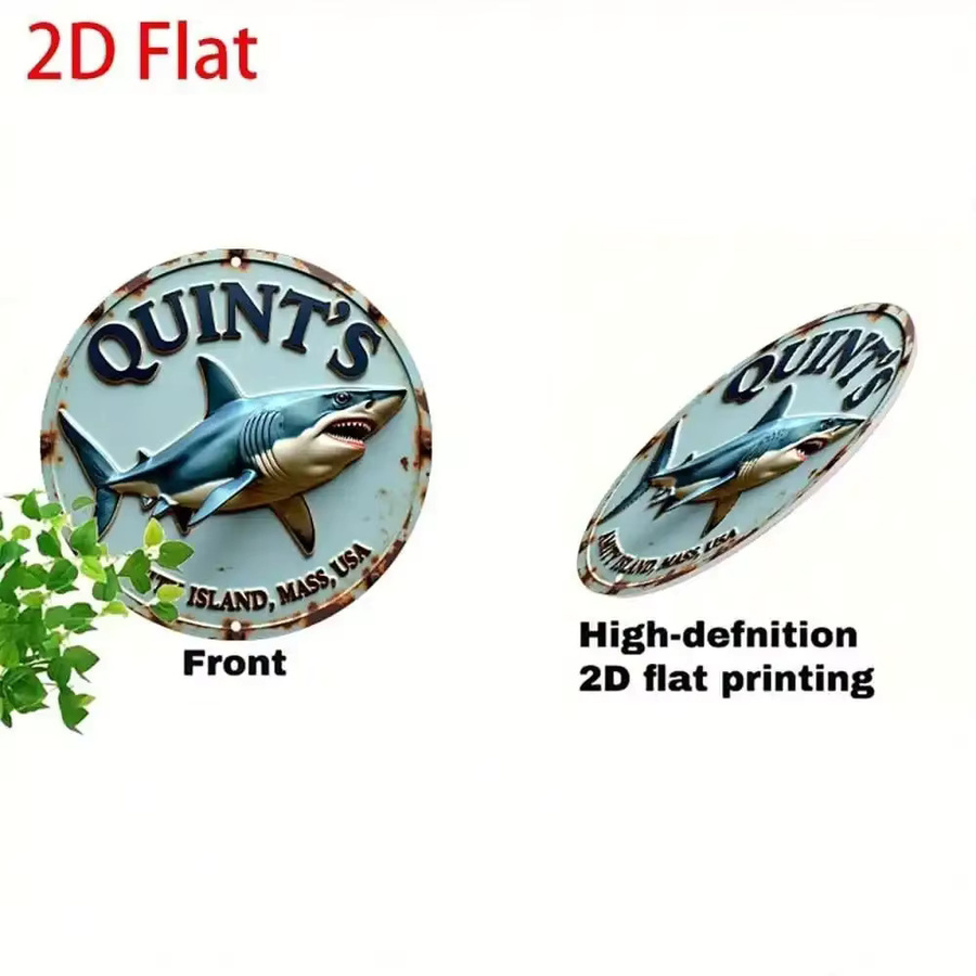 CIFBUY Jaws Film Amity Island Hai Metallschild Vintage Retro Wanddekoration Multicolor, Durchmesser: 20 cm - Bild 2