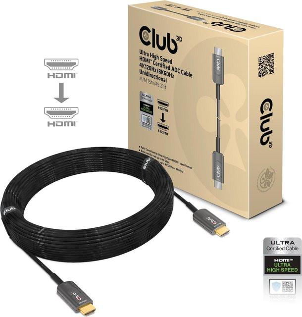 CLUB3D CAC-1377 HDMI-Kabel Typ A in Schwarz, Länge: 15 m - Bild 1