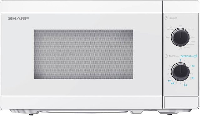 Sharp Grill-Mikrowelle in Weiß mit 20 l Volumen, 800 W Mikrowelle und 1000 W Grill, B/H/T: 44 x 25,8 x 34,4 cm - Bild 1