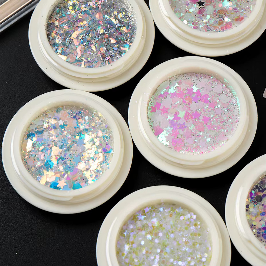 Full Beauty Nageldekoration Glitzerflocken, Schimmernd, 6 Boxen - Bild 3