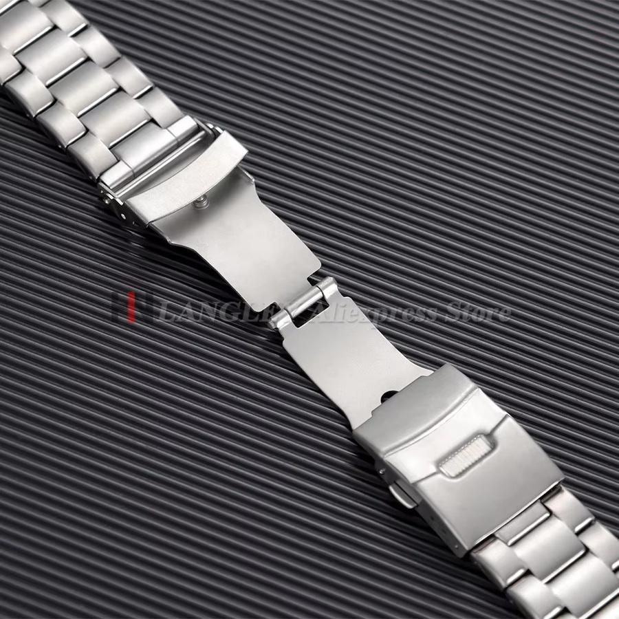 langley Uhrenarmband Edelstahl, Silber Schwarz, Herren - Bild 3