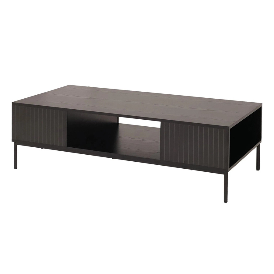 MCW Couchtisch O39 in Schwarz mit Lamellen-Design aus Melamin MDF, B/T/H: 120 x 39 x 60 cm - Bild 2
