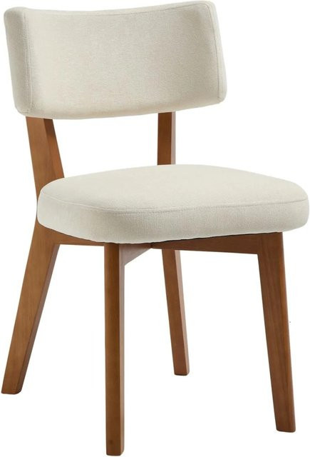 PXloue 2er Set Esszimmerstühle mit Massivholzbeinen in Beige für Küche und Büro - Bild 1