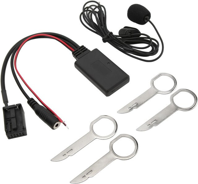 Koogeelife Kabelloser Bluetooth AUX IN Adapter mit Mikrofon und Freisprecheinrichtung für Focus ab 2004, 6000CD, Schwarz - Bild 1