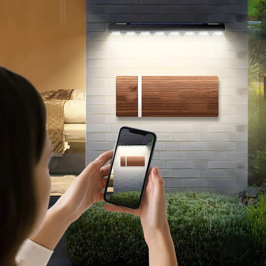 Feimefeiyou LED Solar Wandleuchte Wasserdicht für Garten Balkon und Treppe in Weiß und Schwarz - Bild 4