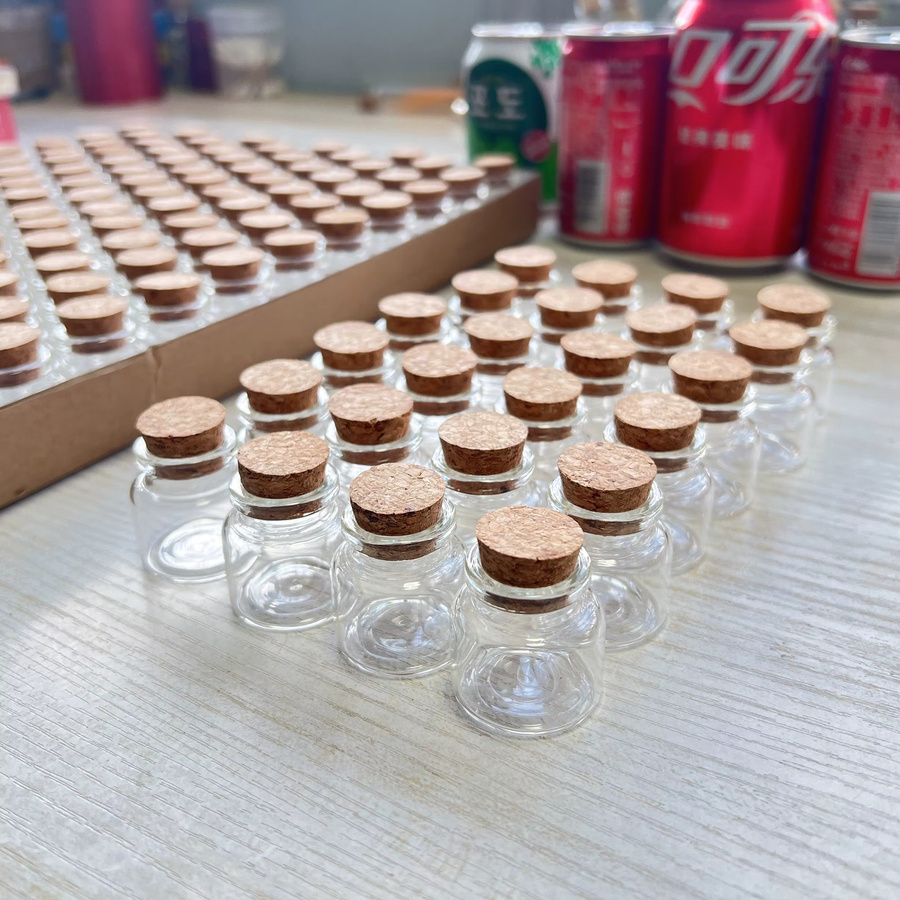 LYGIL Mini-Weihnachtsglas Wunschflaschen aus Glas mit Korken, transparent, 10 ml - Bild 2