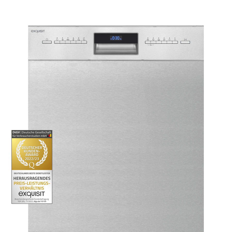Exquisit EGSP9614-EF-030Binox Geschirrspüler, vollintegriert, Silber - Bild 2