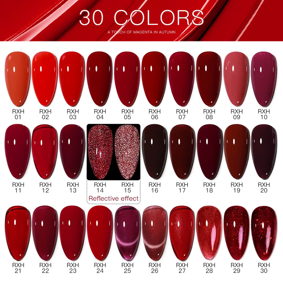 AS UV-Semi-Permanent-Gel-Nagellack-Set, Kristall, Rot, 15 ml - Bild 3