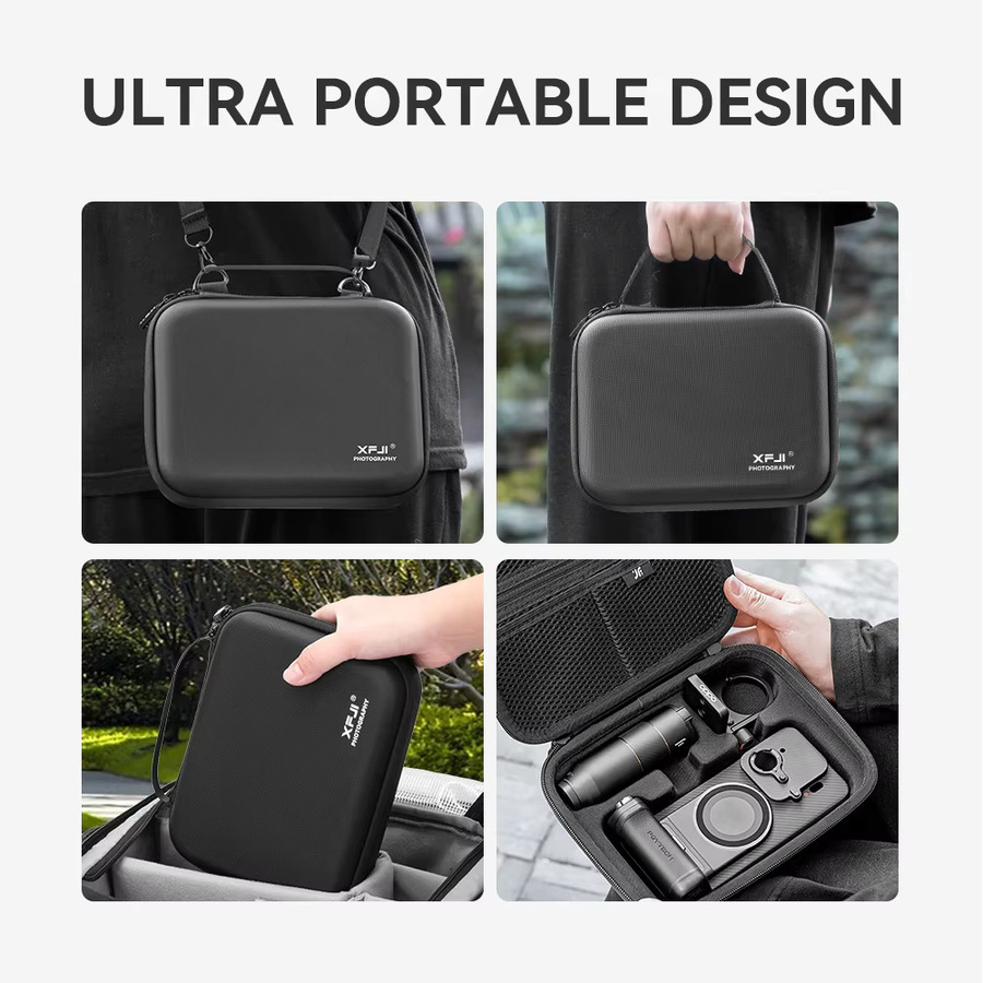 XFJI Aufbewahrungstasche aus PU-Leder in Schwarz, sturzsichere Hartschalen-Handtasche für das Zubehör deines OPPO Find X9 oder OPPO Find X9 Pro - Bild 6