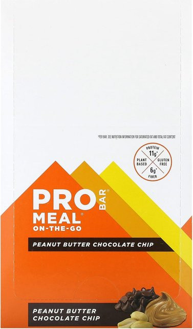 ProBar Tragbare Mahlzeit Erdnussbutter Schokoladenstückchen 12 x 85 g - Bild 1