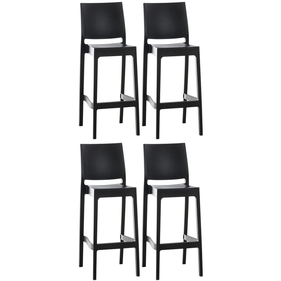 CLP 4er Set Barhocker Maya modern in Schwarz aus Kunststoff für Garten, Terrasse und Balkon - Bild 2