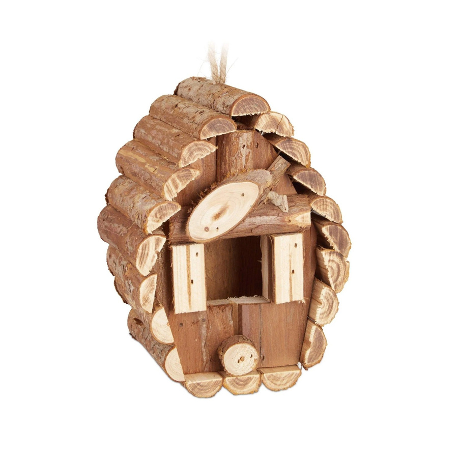 Relaxdays Vogelhaus aus Holz in Braun zum Aufhängen, B/T/H: 24,5 x 11 x 8 cm - Bild 2