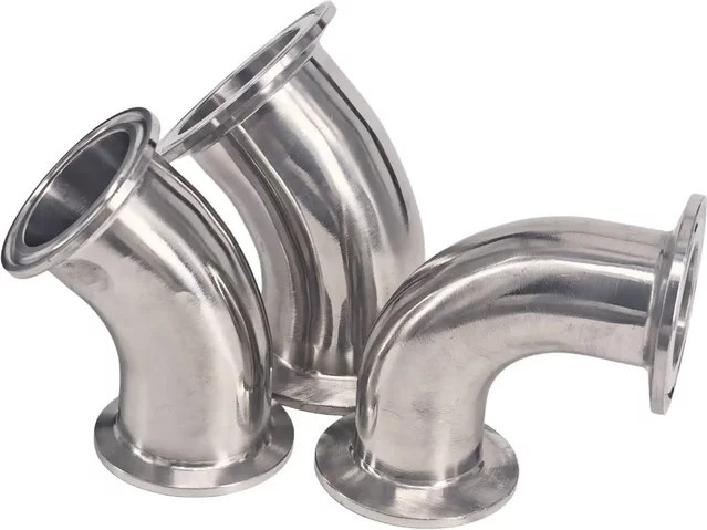 Sanitär Tri Clamp Winkelstück aus 304 Edelstahl in Silber für Rohrverschraubungen - Bild 1
