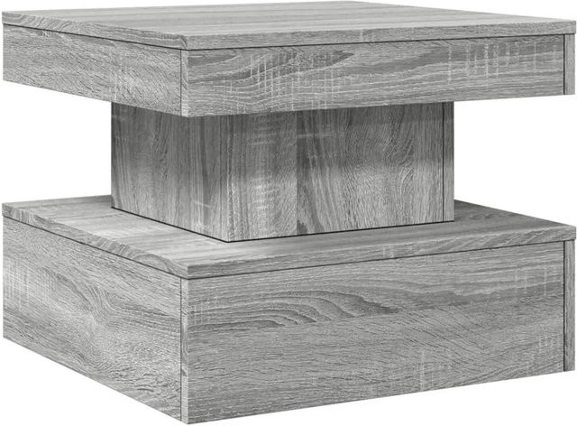 vidaXL Couchtisch modern in Grau mit LED-Leuchten, quadratisch, B/T/H: 50 x 50 x 40 cm - Bild 1
