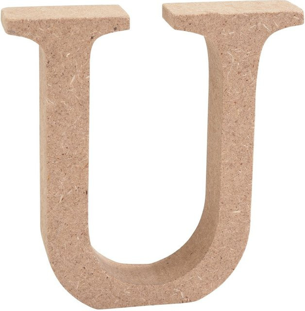 VBS MDF Buchstaben Buchstabe U in Braun, Höhe: 8,0 cm, Breite: 1,5 cm - Bild 1