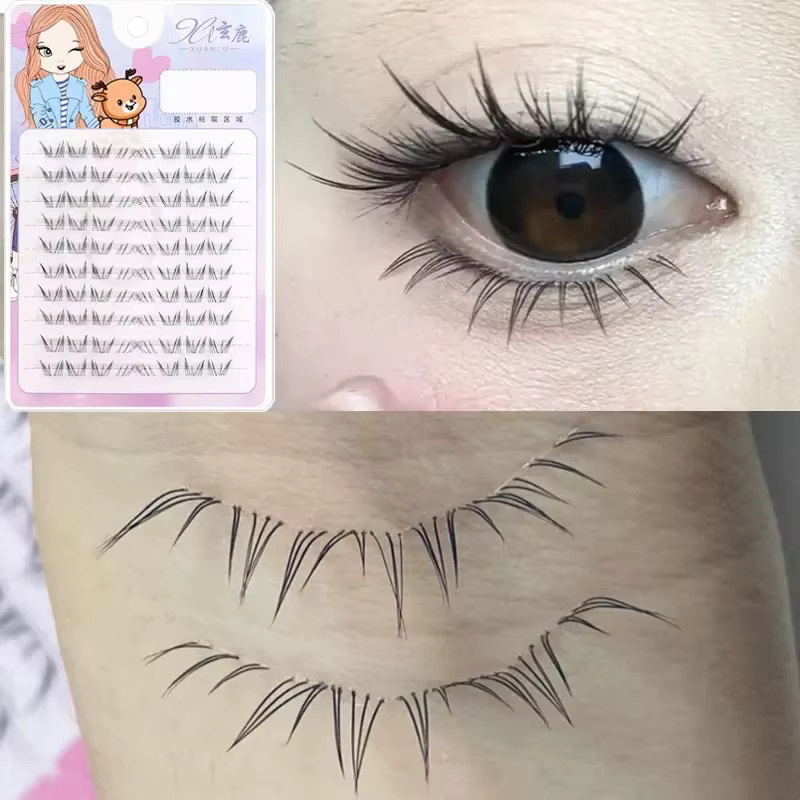 Natürliche falsche Wimpern, segmentiert, klar - Bild 2