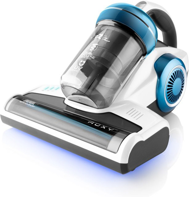 Roxy Akku- und Auto-Sauger mit UV-C-Licht und Vibrationsfunktion für Matratzen und Teppiche, weiß/blau - Bild 1