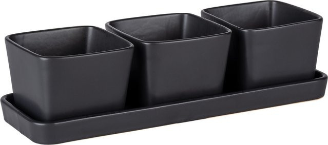 WENKO Snack- und Dipschalen-Set Black Outdoor Kitchen, 4-teilig, Schwarz - Bild 1