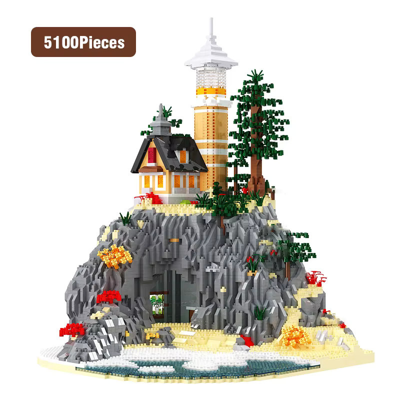 CONUSEA DIY Leuchtturm Insel Baustein Set als kreatives Modell aus Kunststoff in Mehrfarbig für die Desktop-Dekoration - Bild 5