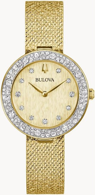 Bulova Damenuhr Crystal Phantom, Quarz, Edelstahl, Gold, 30,5 mm - Bild 1